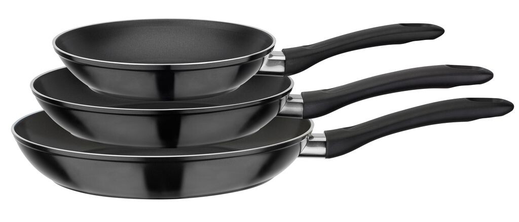 

Набор сковородок GSW Nova, 3 предмета. черный, алюминий, пластик, сковорода ø ок. 20 x В 4,2 см / ø ок. 24 x В 4,4 см / ø ок. 28 x В 4,8 см