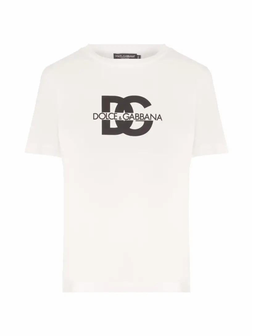 

Хлопковая футболка с логотипом Dolce&Gabbana, белый