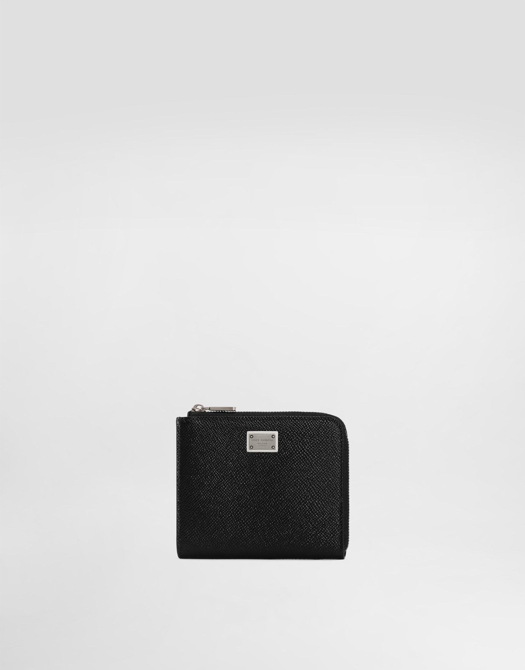 

Кардхолдер из телячьей кожи с фирменной пластиной Dolce & Gabbana, черный