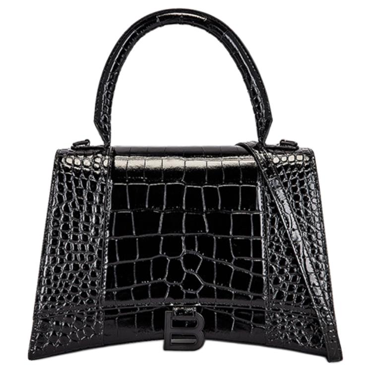 

Balenciaga Часовая кожаная сумка через плечо среднего размера для женщин черная