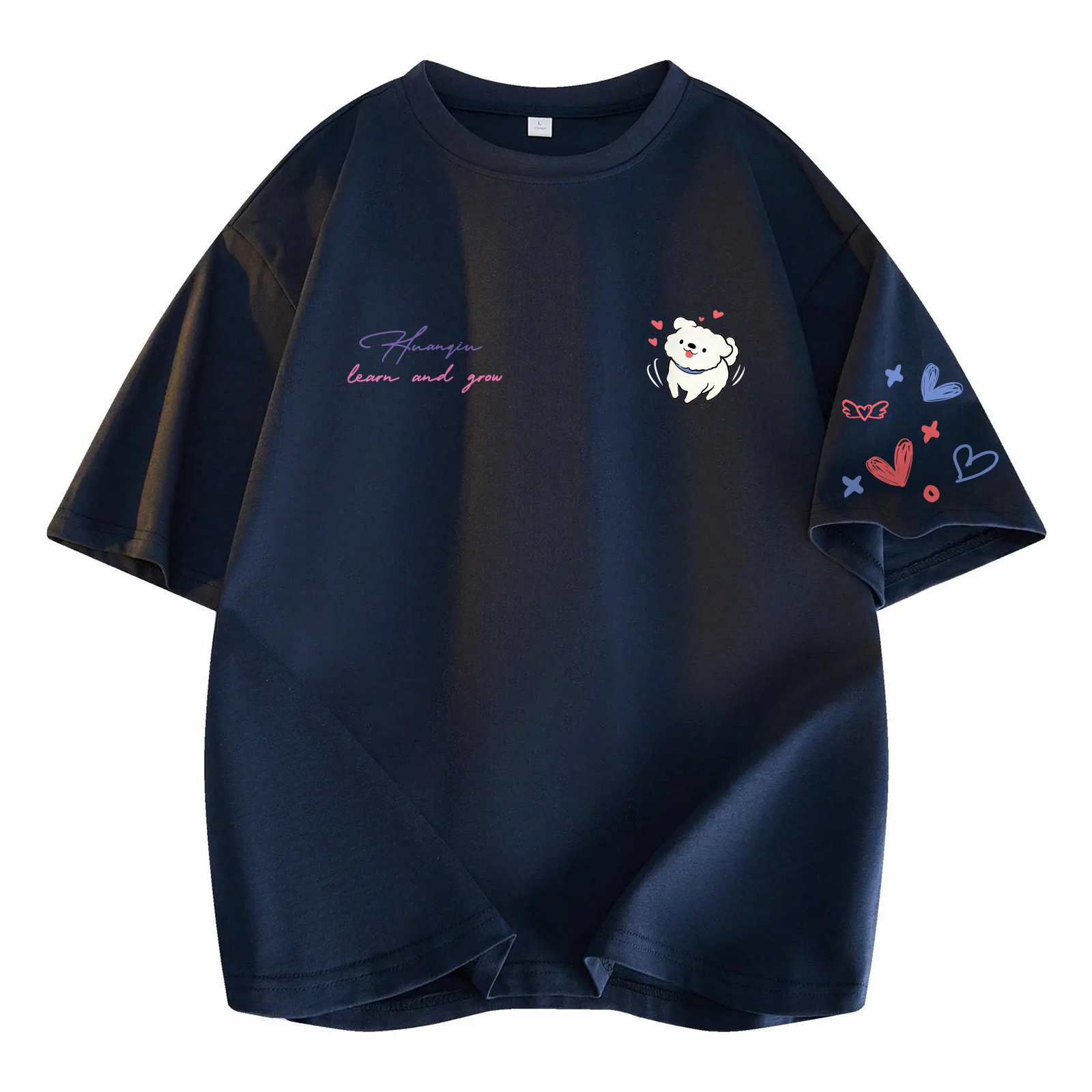 

Футболка Unisex Crew Neck Moderate Heavyweight HUANQIU, темно-синий