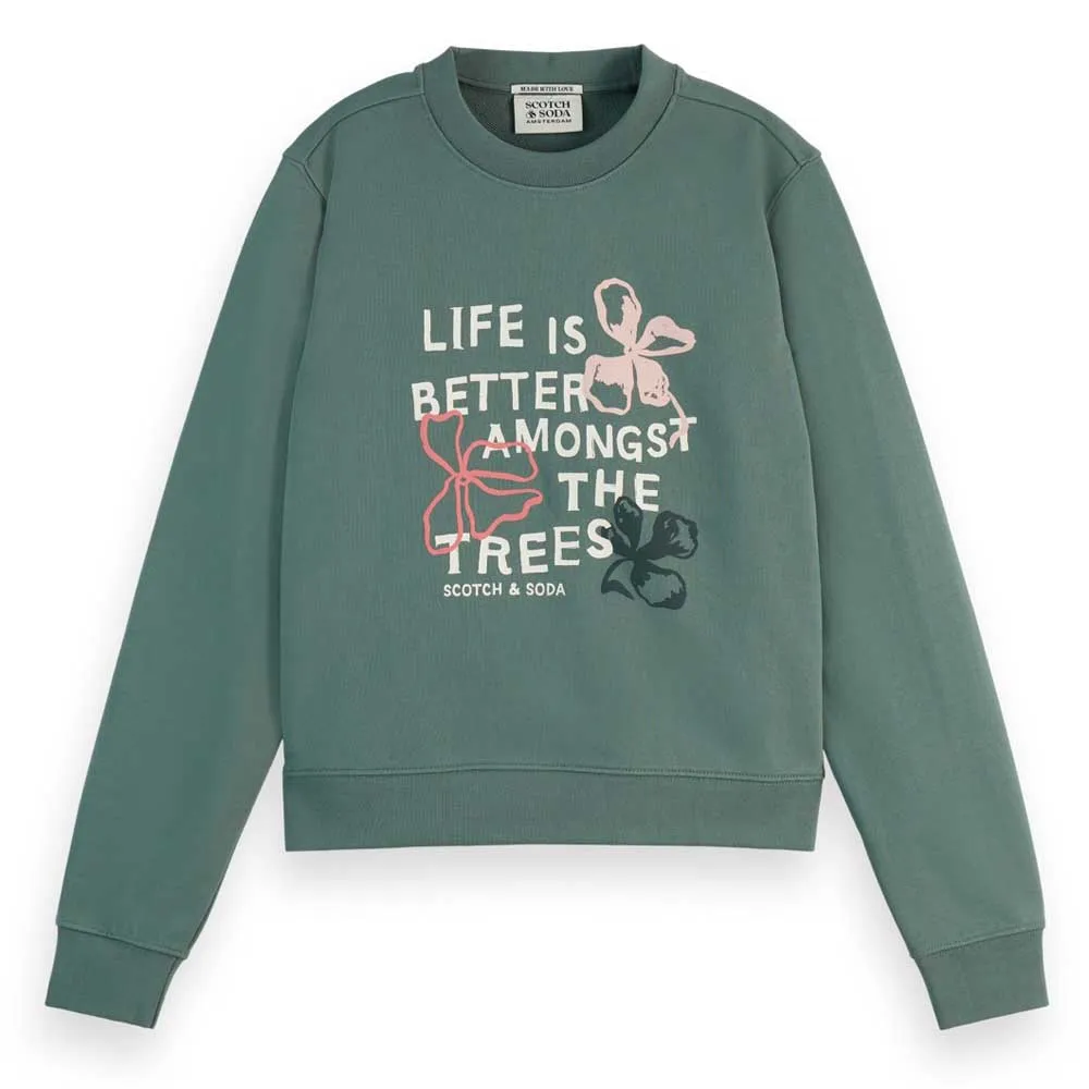 

Толстовка Scotch & Soda Puff Artwork Regular Fit, зеленый