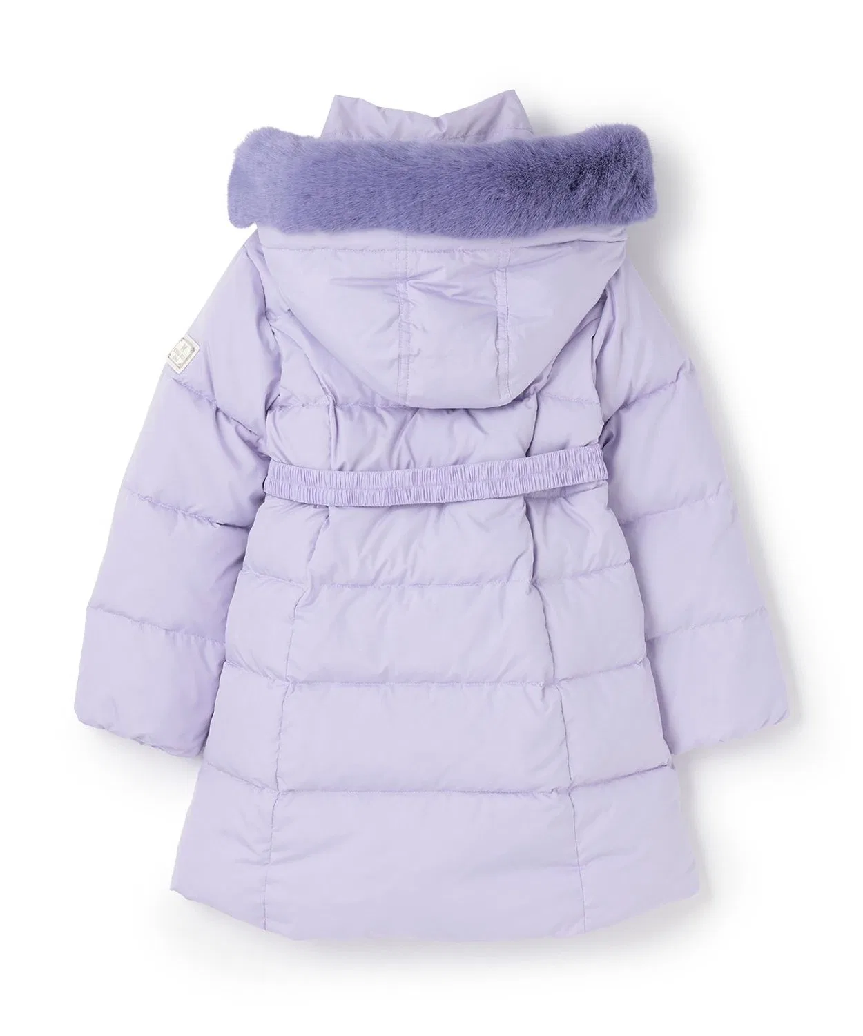 Пуховик длинный с поясом ANNA SUI mini, лавандовый — фото 2