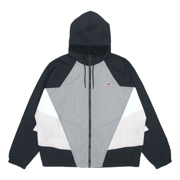 

Куртка Nike Patchwork Contrast Windproof Woven Hooded Jacket For Men Grey Gray, серый