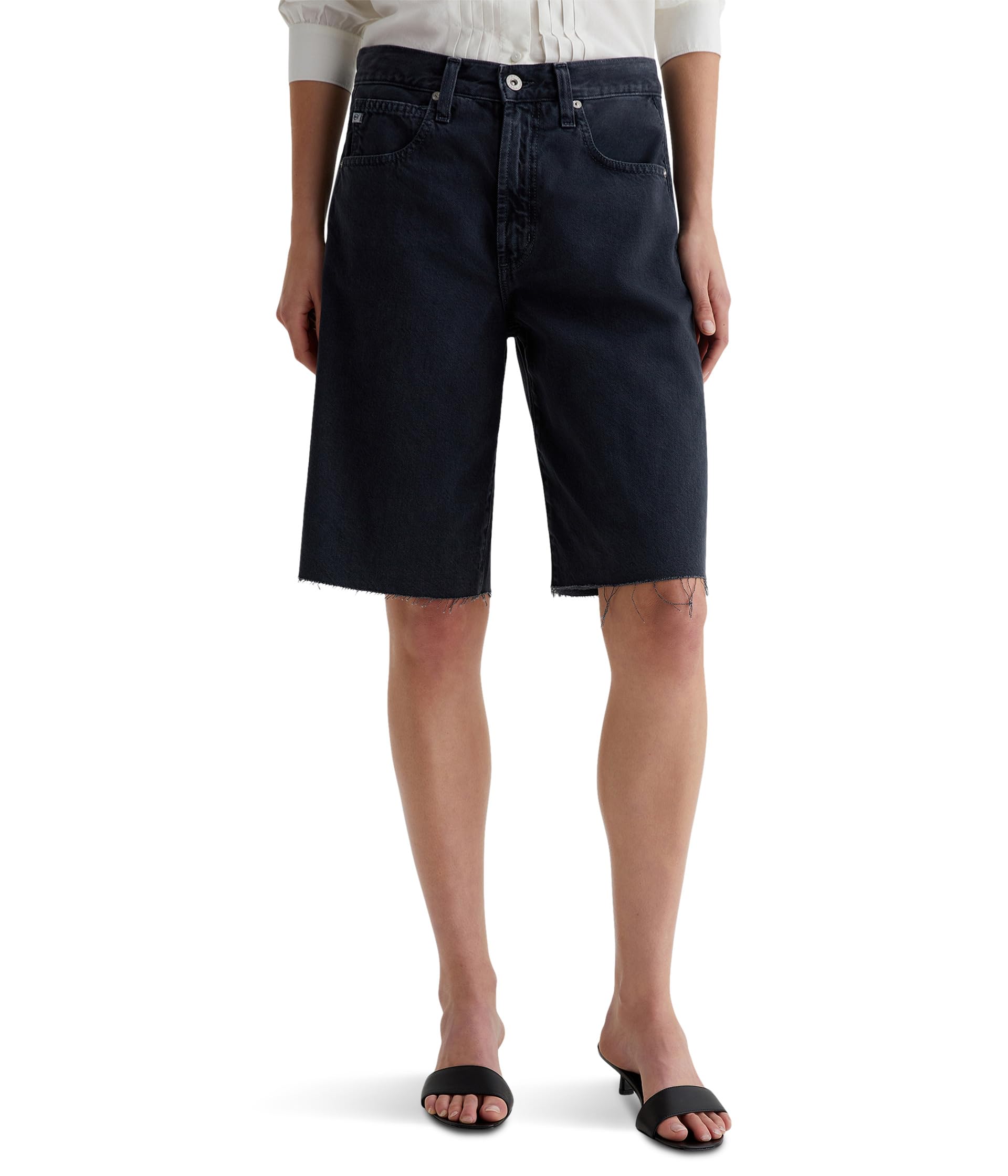 

Шорты AG Jeans Hattie High Rise Barrel Shorts, цвет Sulfur Black