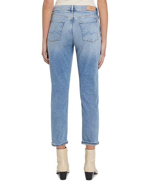 Укороченные узкие джинсы с высокой посадкой Josefina 7 For All Mankind, цвет Blue — фото 2