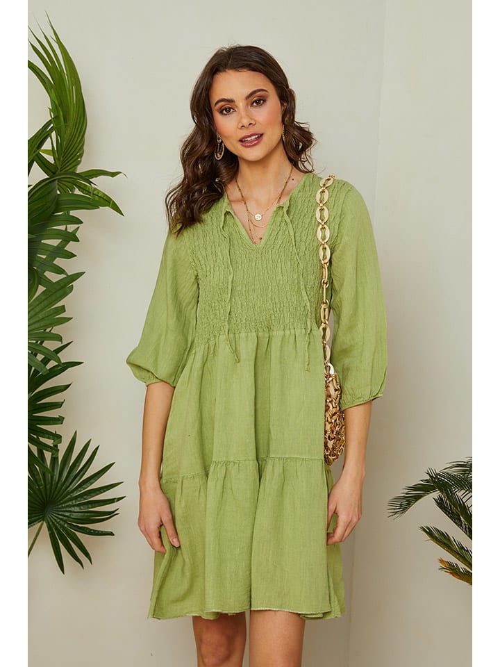 

Lin Passion Льняное платье цвета лайма