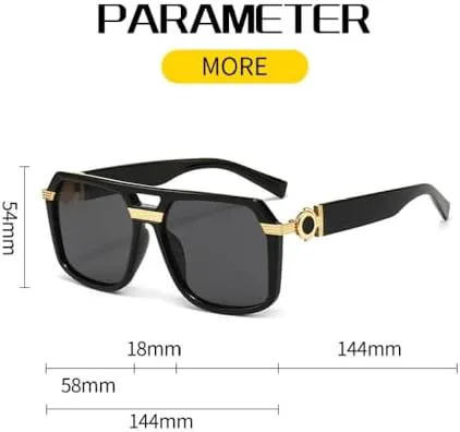 

Солнцезащитные очки большого квадратного размера 2027 года для женщин и мужчин, женские очки в крупной оправе с защитой от УФ-излучения UV400 MTZJH, White