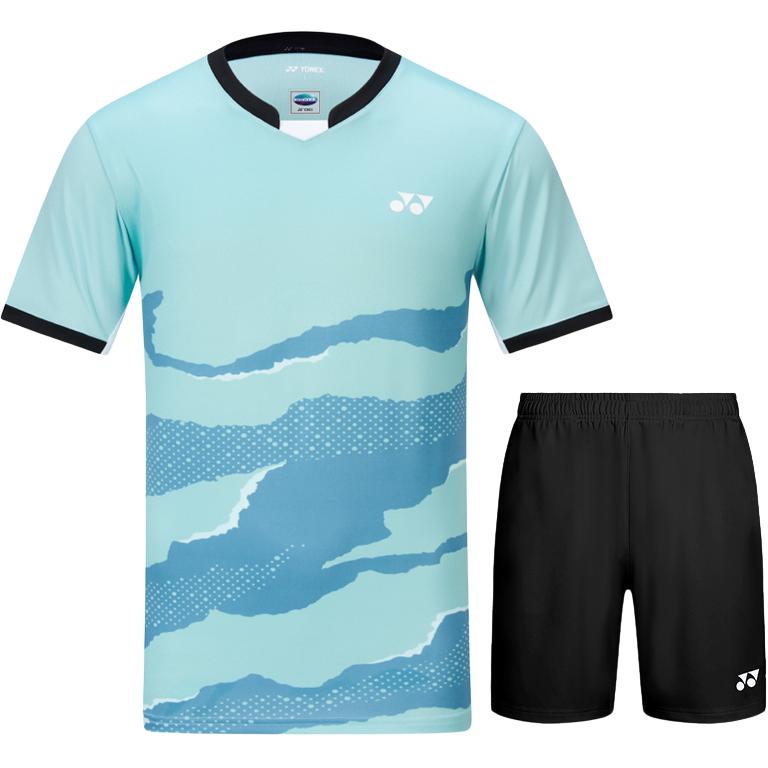 

Мужская повседневная спортивная одежда средней ценовой категории Yonex, clothing sets[светлый бирюзовый top+черный shorts]