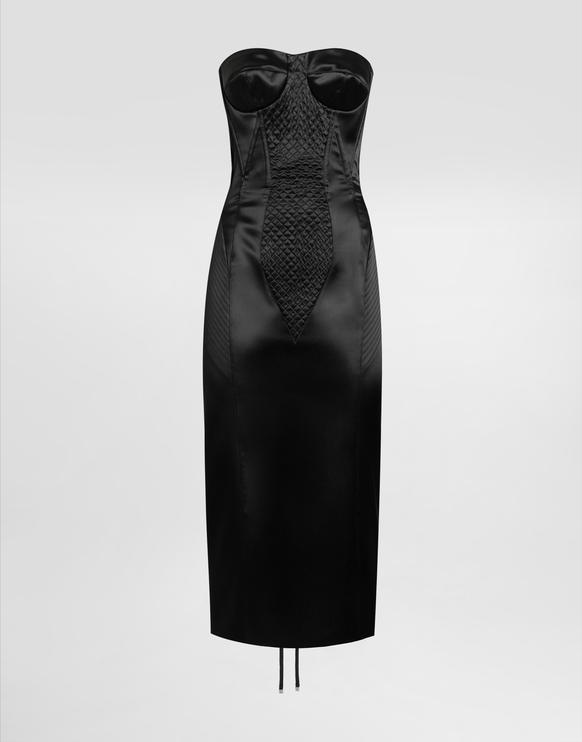 

Атласное платье без бретелек с корсетными деталями Dolce & Gabbana, черный