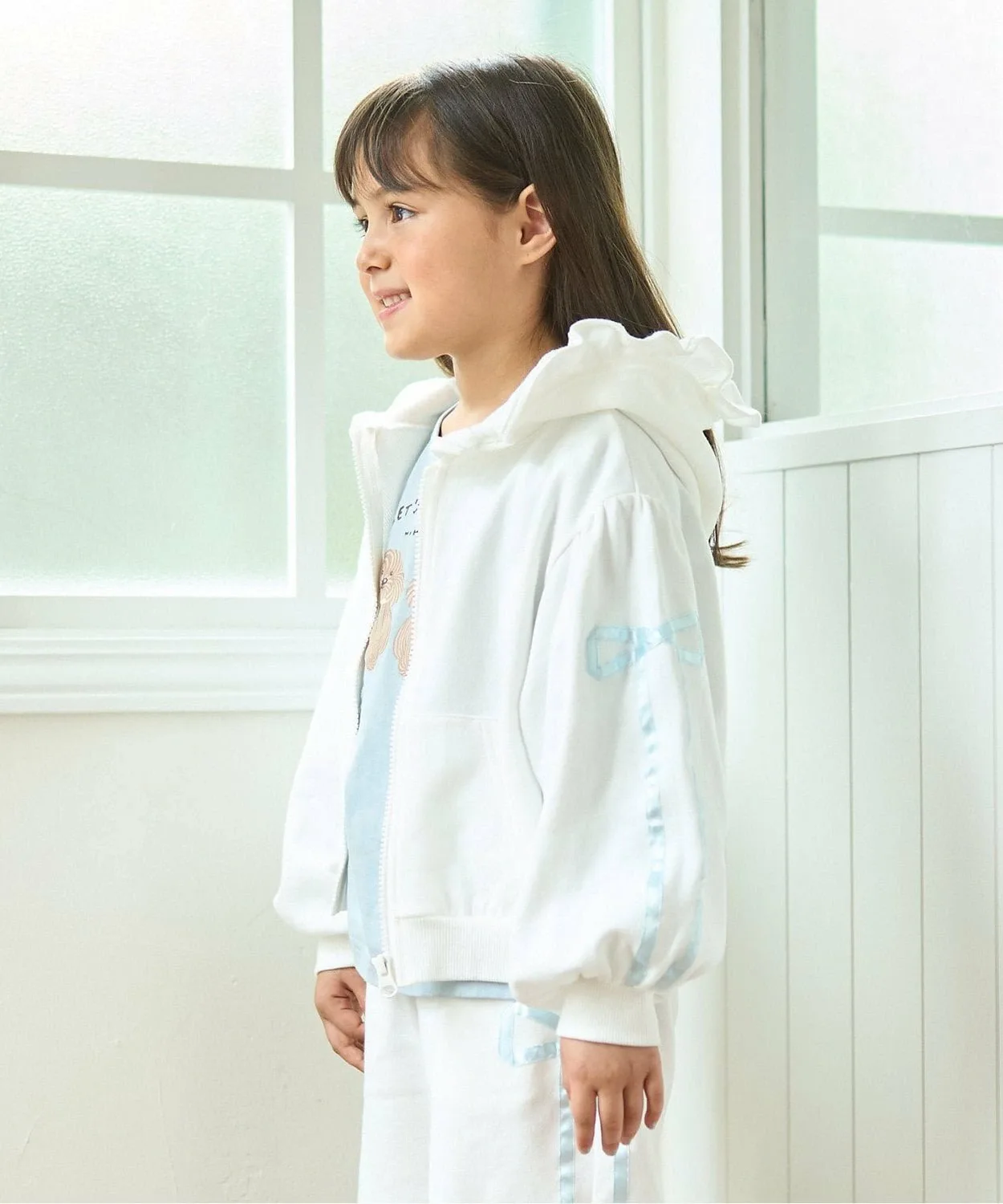 Толстовка на молнии с отделкой лентами Lycee mine, Off white
