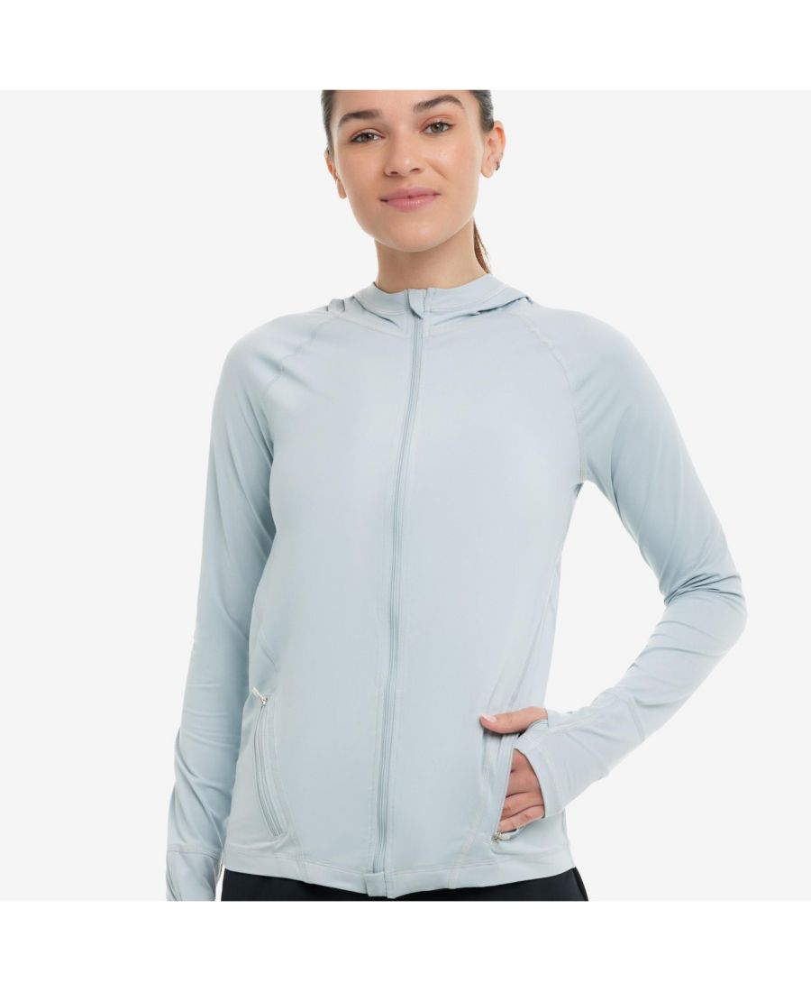 

Женская куртка-худи на молнии с защитой от солнца UPF 50+ BloqUV, Soft gray