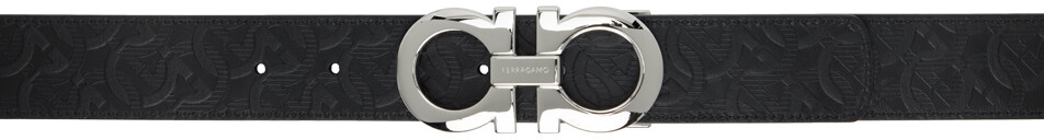 

Черный двусторонний ремень Gancini Ferragamo, Nero