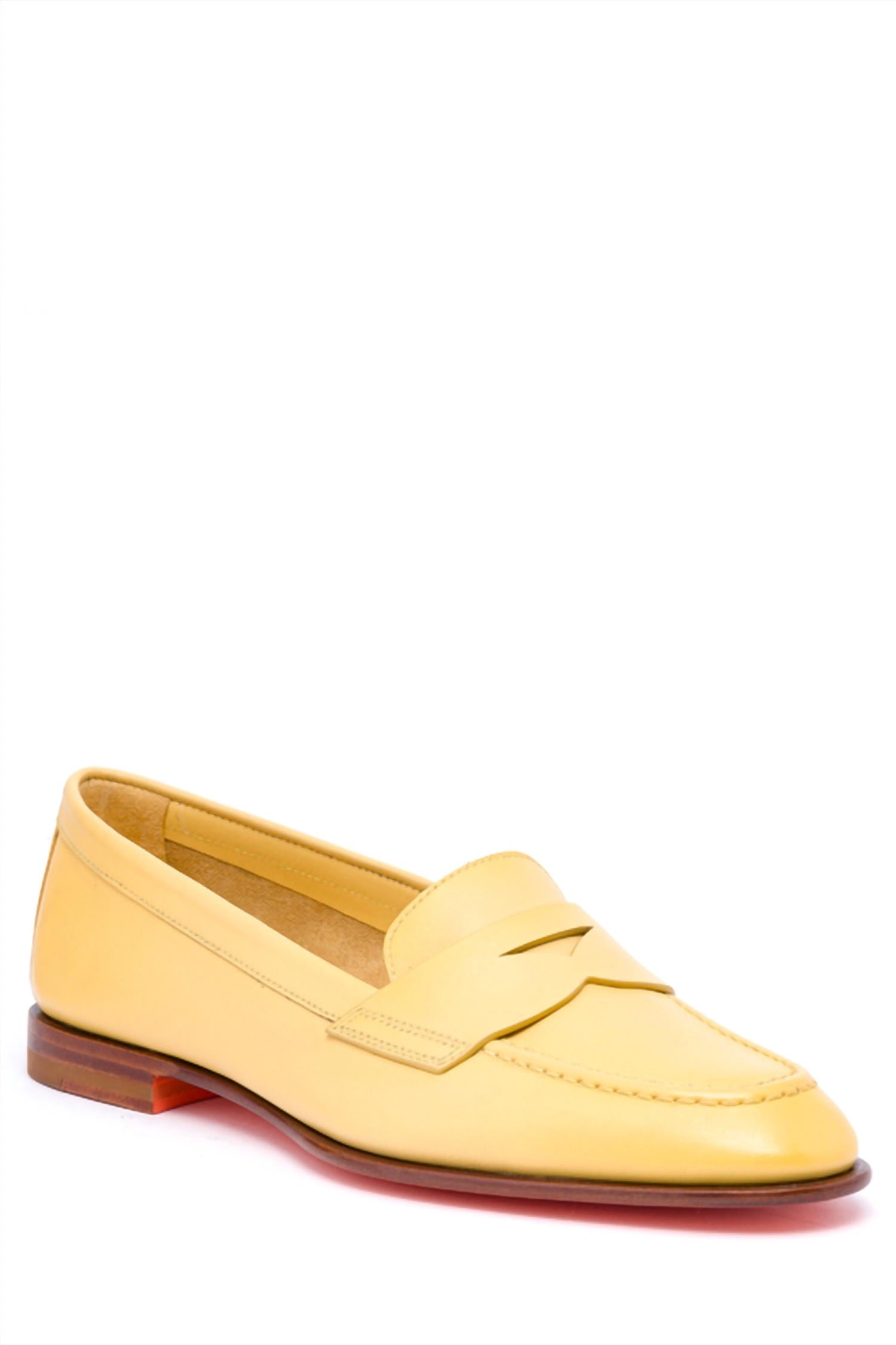 Женские лоферы Penny из желтой телячьей кожи Santoni — фото 3