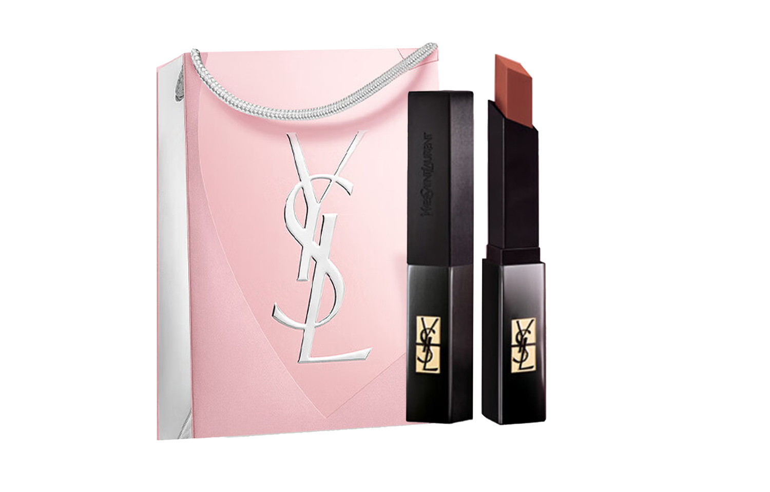 SAINT LAURENT Ограниченная серия 520 матовые жидкие помады Small Black Stripes тонкий тюбик легко наносится — фото 3
