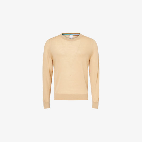 

Джемпер из тонкой шерсти с круглым вырезом Paul Smith, охра