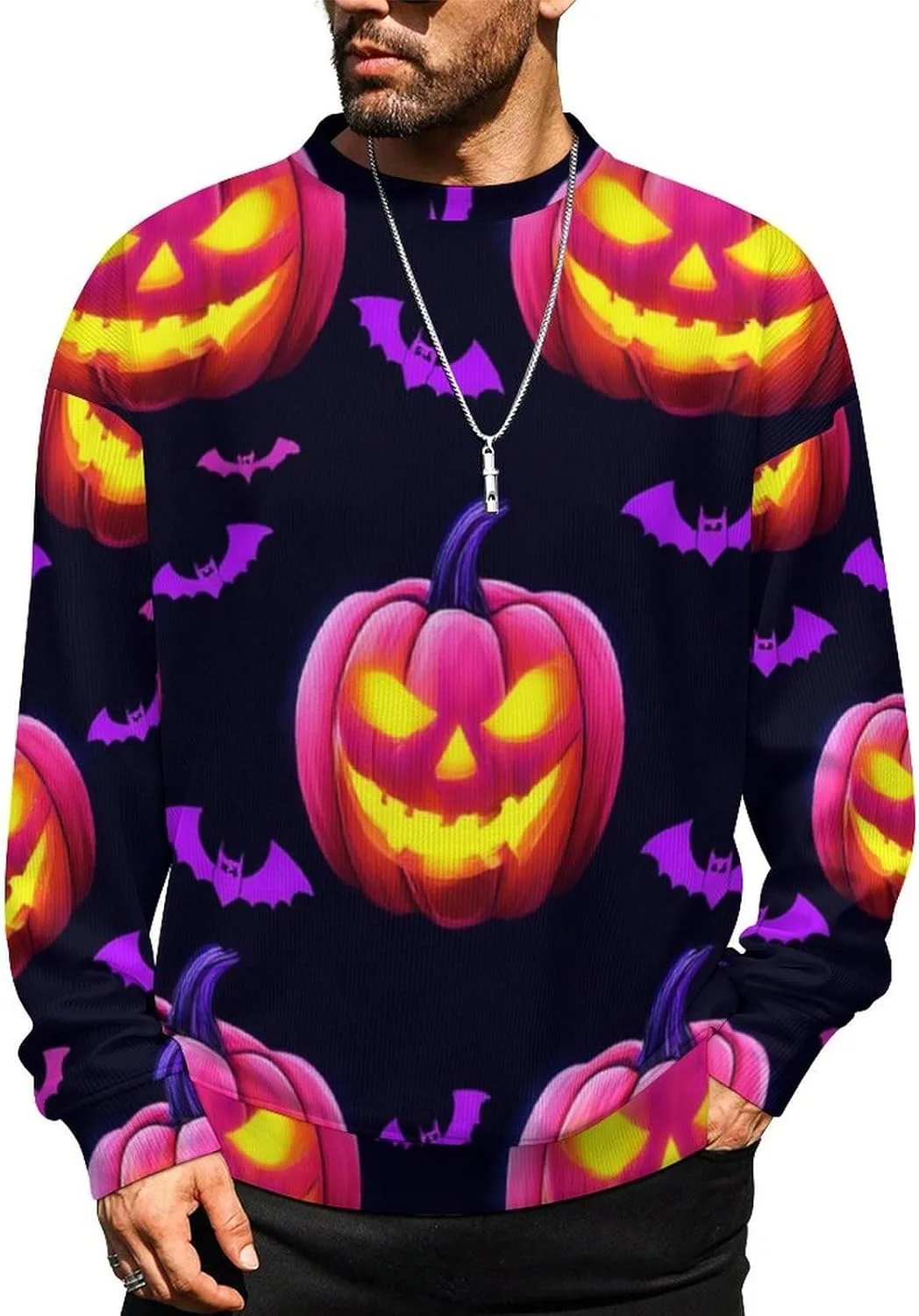 

MoBlinko свитер для мужчин Halloween Magic Ghost, лонгслив, легкий