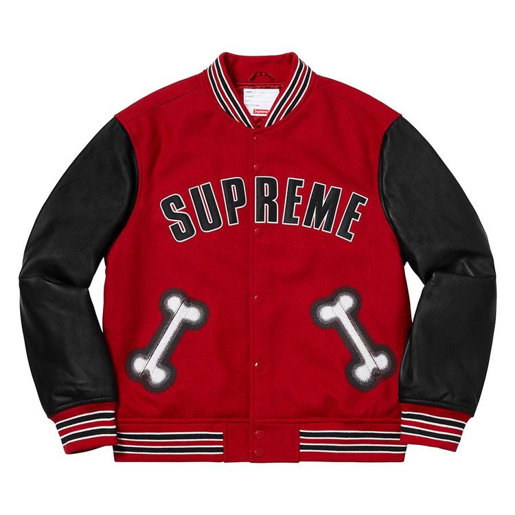 

Куртка Supreme Bone Varsity Jacket, Red