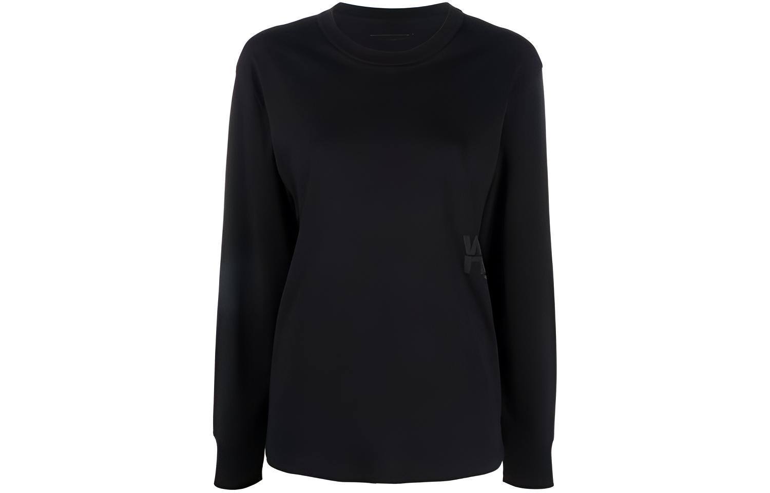 

Топ из хлопка с блестками и логотипом Alexander Wang, черный