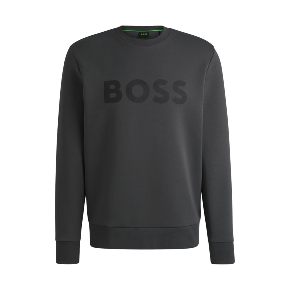

Толстовка прямого кроя с логотипом BOSS, темно-серый