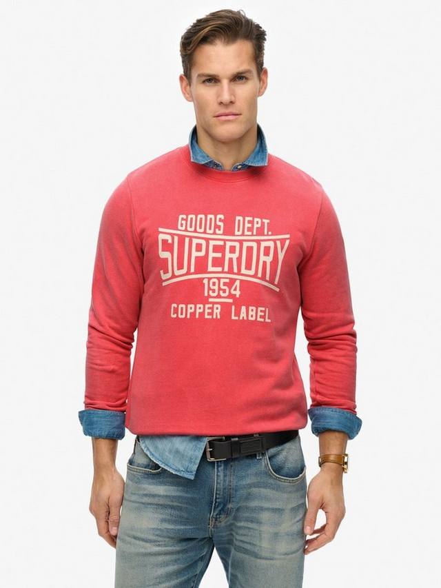 

Логотип хлопок винтаж стирка толстовка Superdry, цвет Soda Pop Red