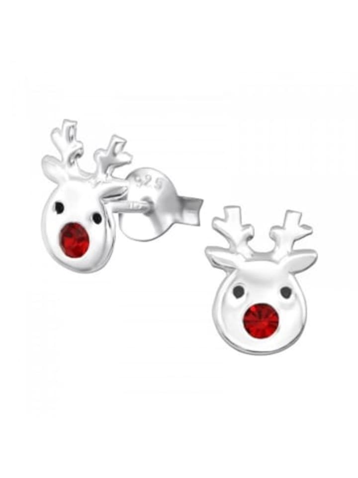 

Alexander York Серьги-гвоздики в виде оленей, красные кристаллы, серебро 925 пробы, комплект из 2 штук
