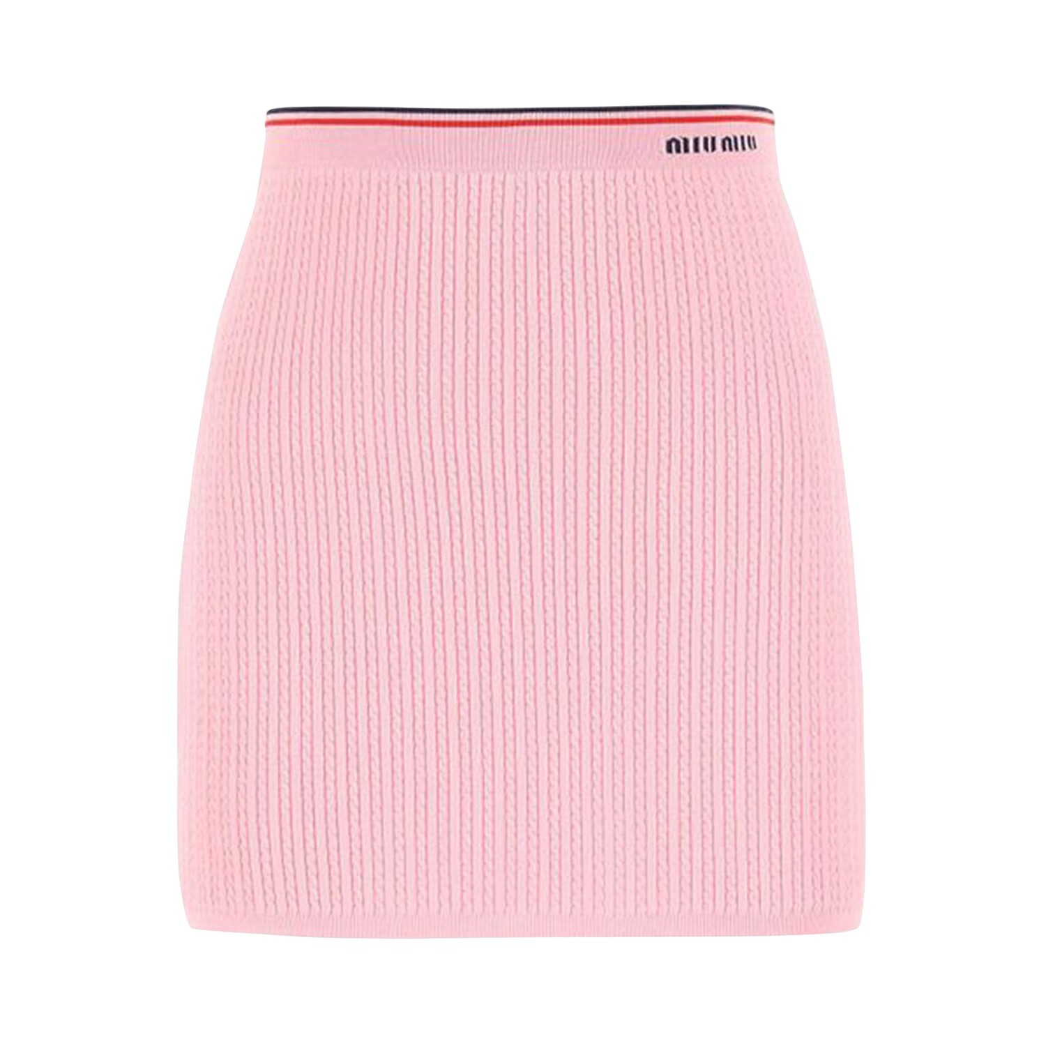 

Мини-юбка Miu Miu из вискозы с логотипом, цвет Розовый