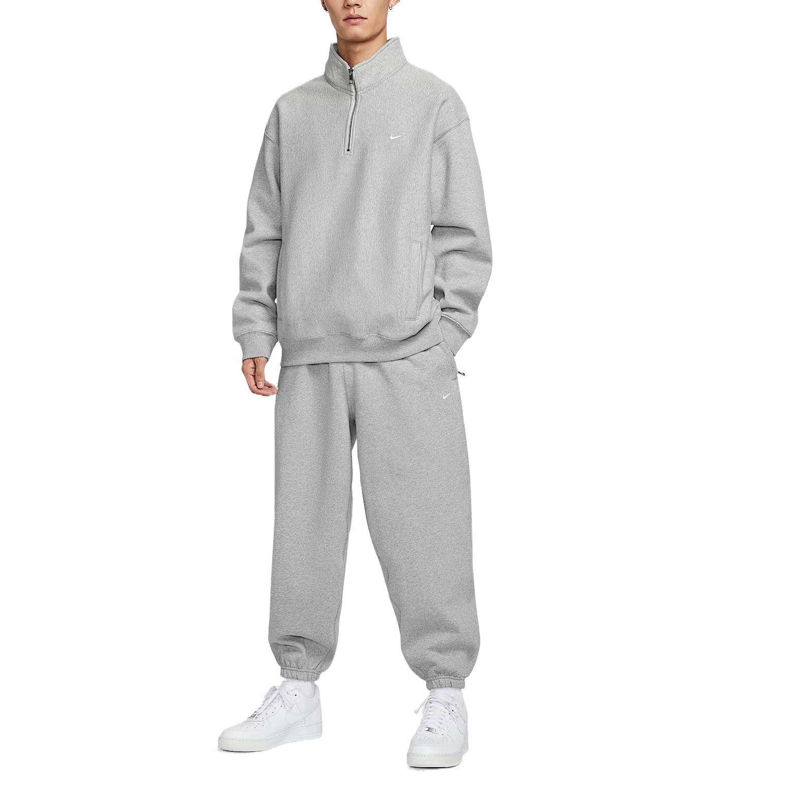 Брюки Solo Swoosh Casual мужские темно-серые Nike, темно-серый — фото 4