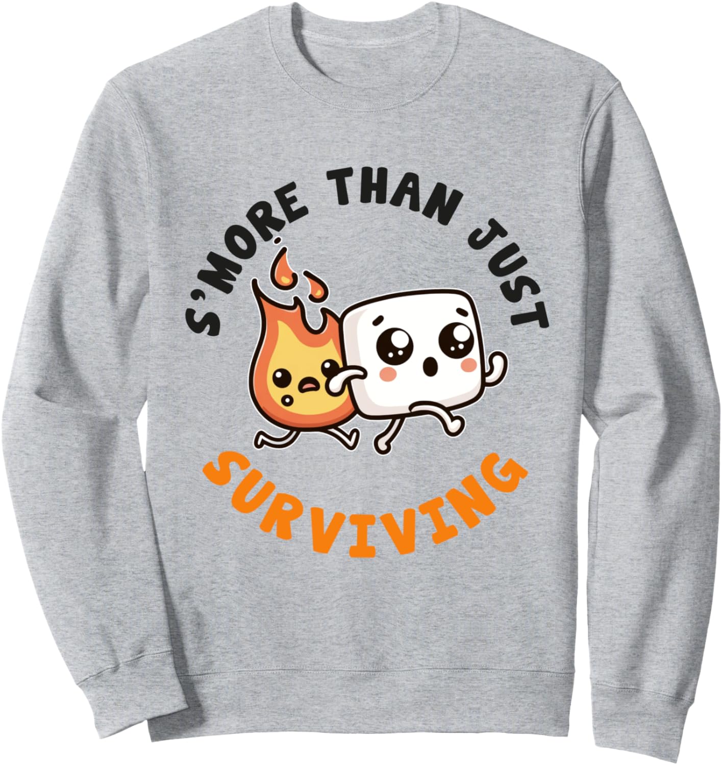 

Забавная толстовка для кемпинга с изображением зефира, маршмеллоу и костра Camp Fire S'More Camping Apparel, серый