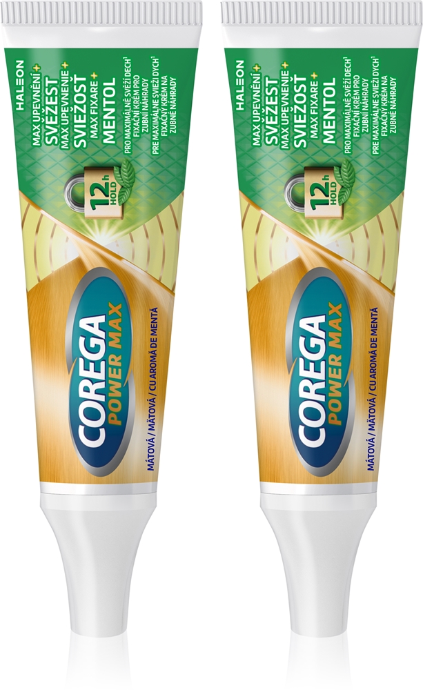 

Фиксирующий свежий стоматологический гель Powermax Corega, 2× 40 гр