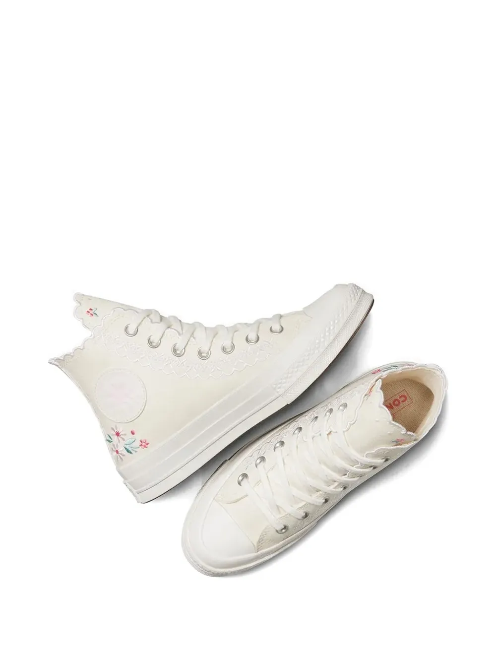 Кроссовки с вышитой кружевной отделкой Converse, белый — фото 4