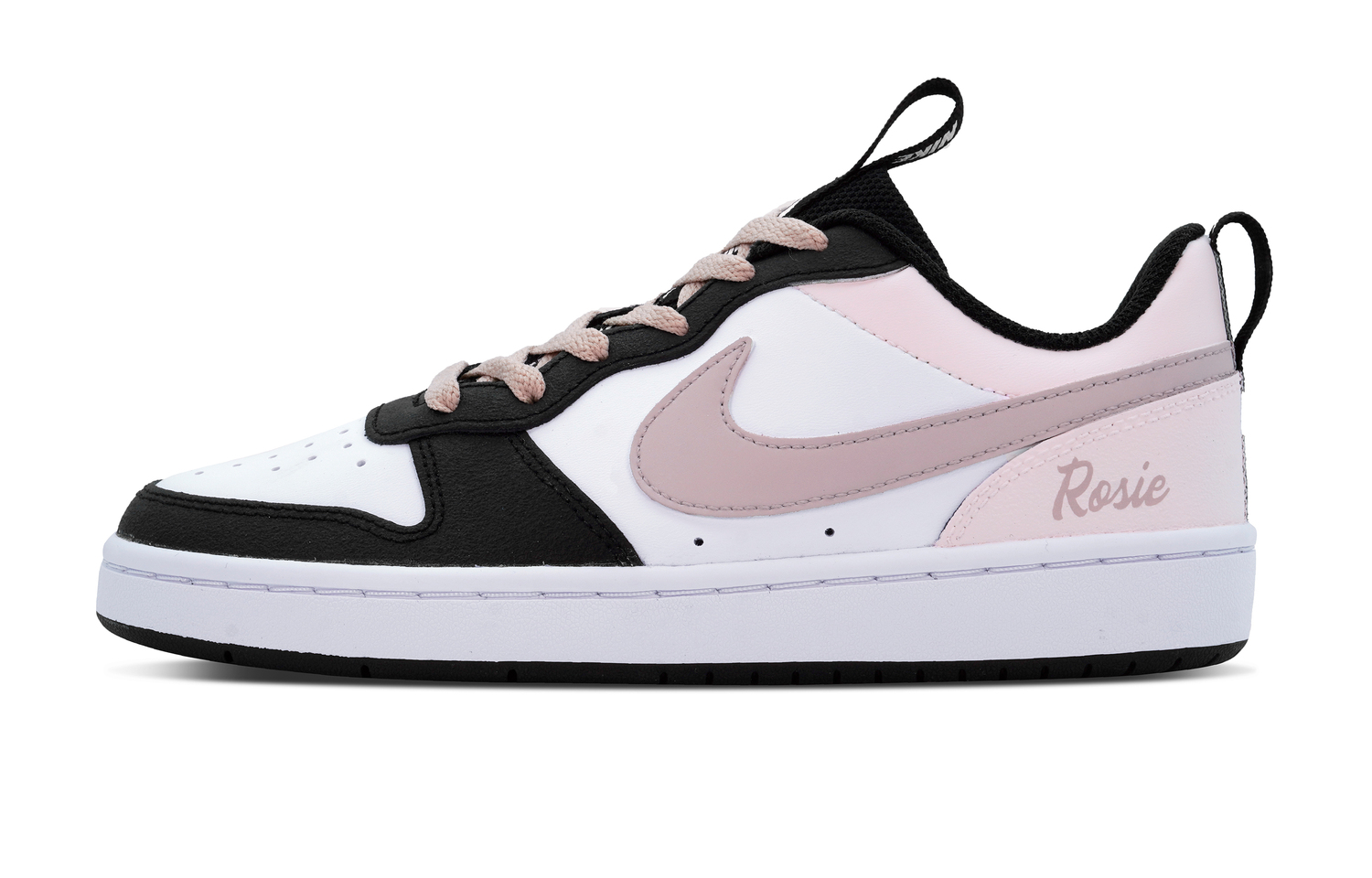 

Nike Court Borough 2 Court Borough Low 2 низкие детские скейтбординг кроссовки Black Pink для подростков