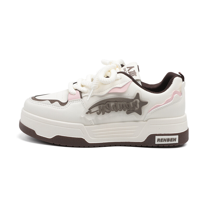 

Кроссовки RENBEN Skateboarding Shoes Women's Low-top, бежевый/красный