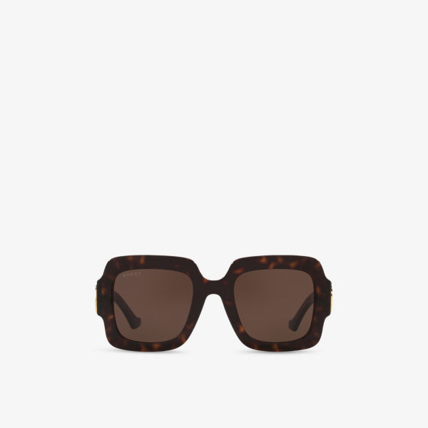 

GG1547S квадратные солнцезащитные очки с ацетатной оправой Gucci, коричневый