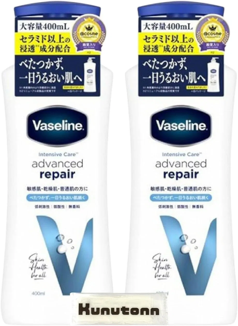 Лосьон для тела увлажняющий Vaseline Advanced Dripe, набор 2 шт, 400 мл, без отдушки Kunutonn