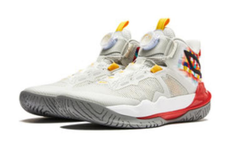 Pioneer Force TEAM 3 V3 Mid Top Детские баскетбольные кроссовки Красный Серый Подростки LINING YOUNG — фото 4