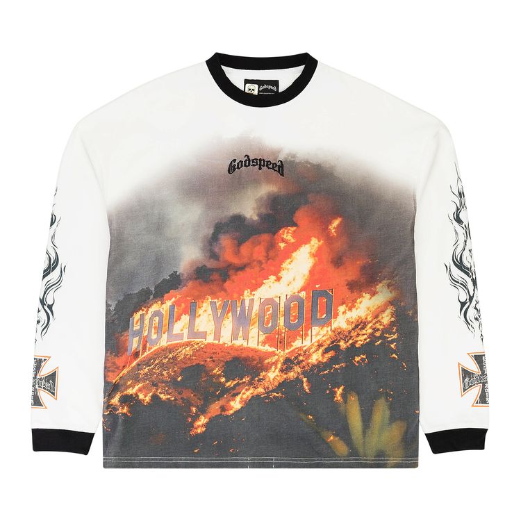 

Футболка Godspeed Hollywood Thermal Long-Sleeve T-Shirt 'White/Black', белый