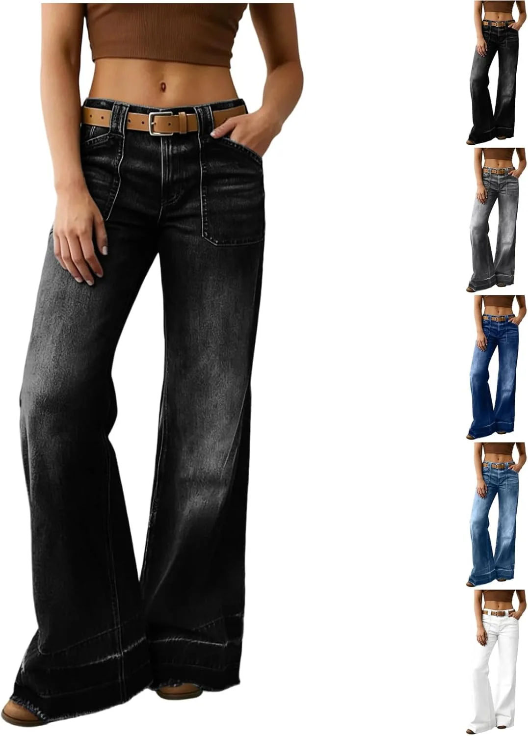 Джинсы женские Wide Leg Baggy Boyfriend Stretchy High Waisted