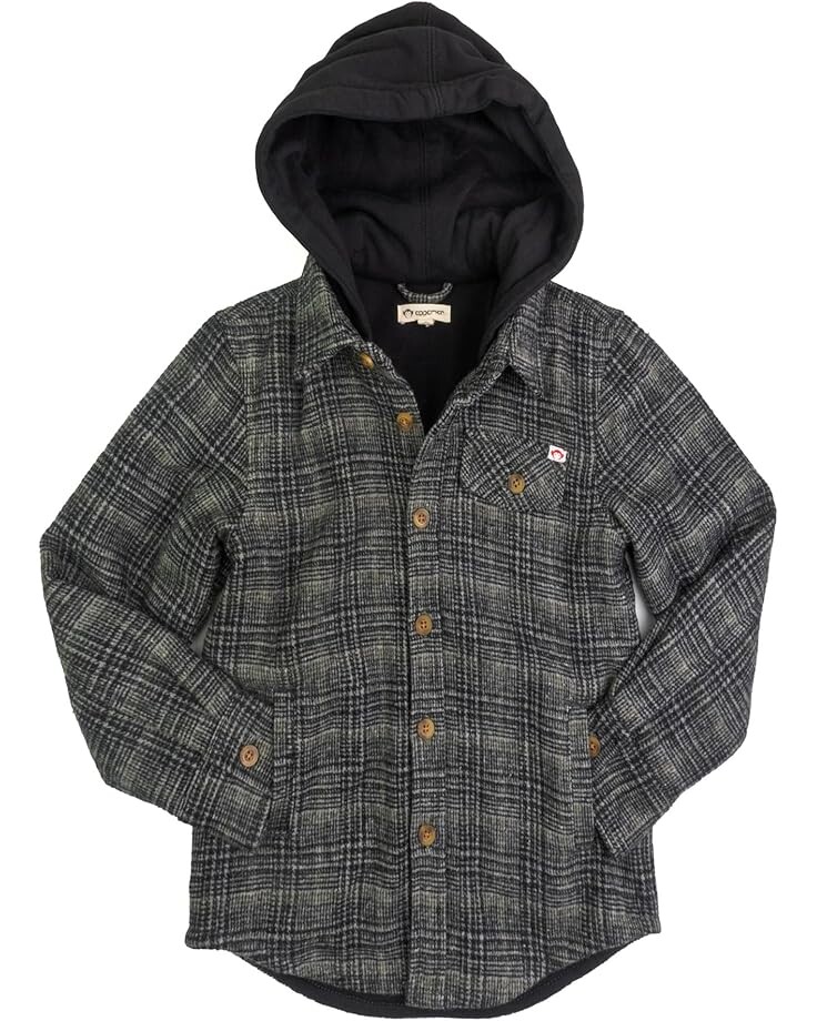 

Рубашка Appaman Kids Glen Hooded Shirt, цвет Black/Moss Plaid
