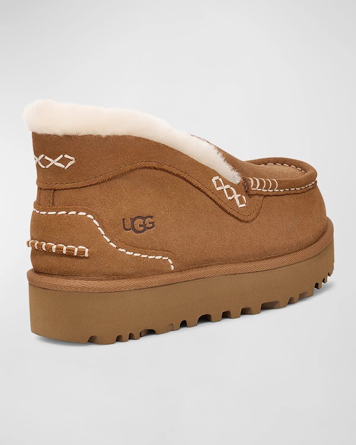 Замшевые лоферы из овчины Ansley Ugg, цвет Chestnut — фото 4