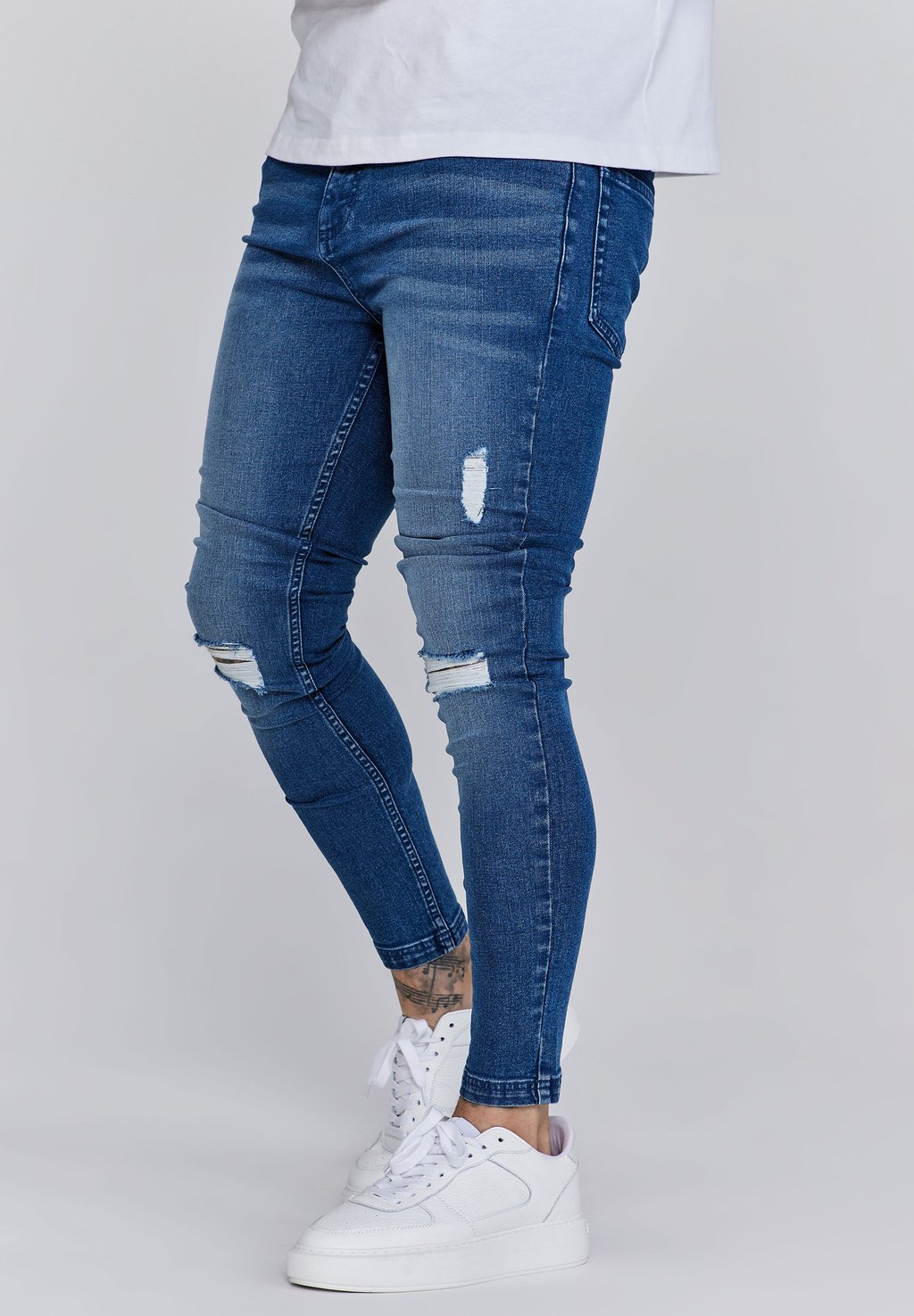 

Джинсы облегающего кроя DISTRESSED SIKSILK, синий