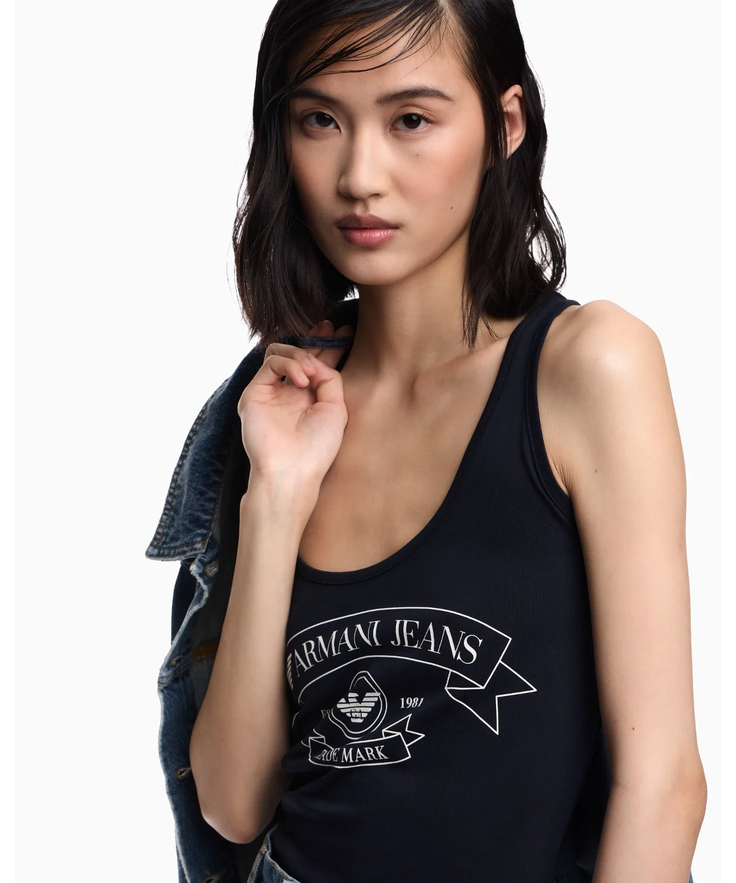 【Emporio Armani】Майка-топ с принтом из джерси ARMANI JEANS — фото 3