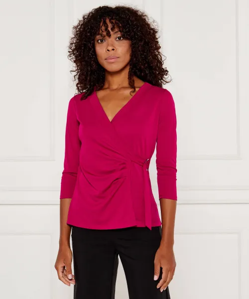 

Блуза Slim fit Lauren Ralph Lauren, розовый