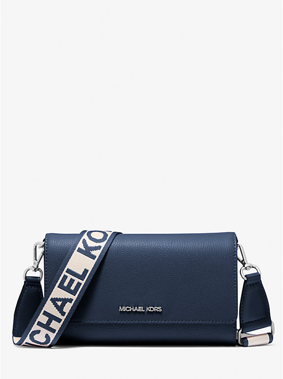 

Большая кожаная сумка через плечо Jet set Michael Kors, синий