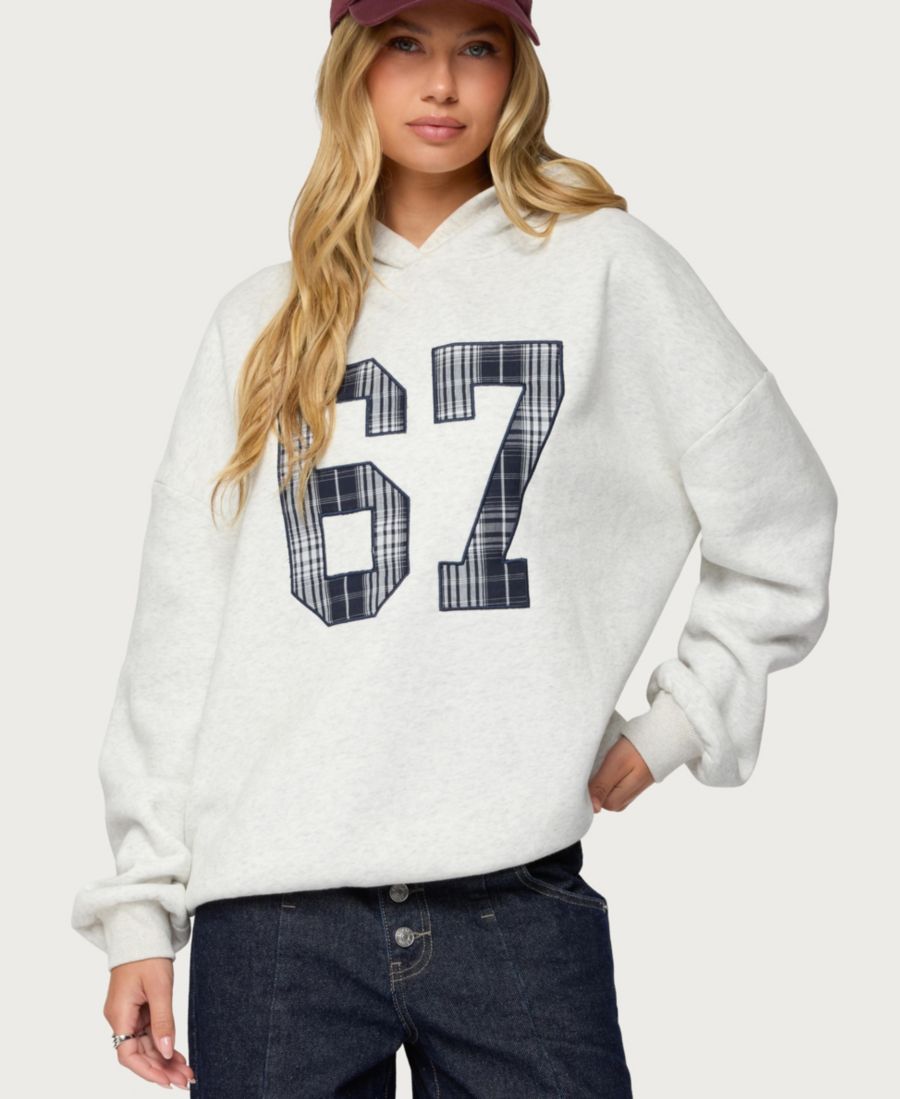 

Женская толстовка Gali Plaid 67 Oversized Edikted, Gray-melange