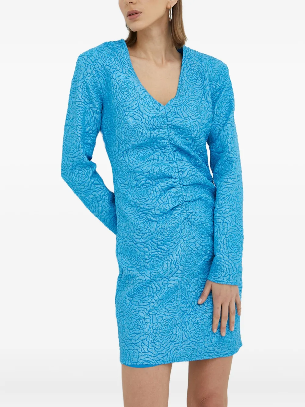 

Платье с цветочным принтом и сборками Gestuz, синий