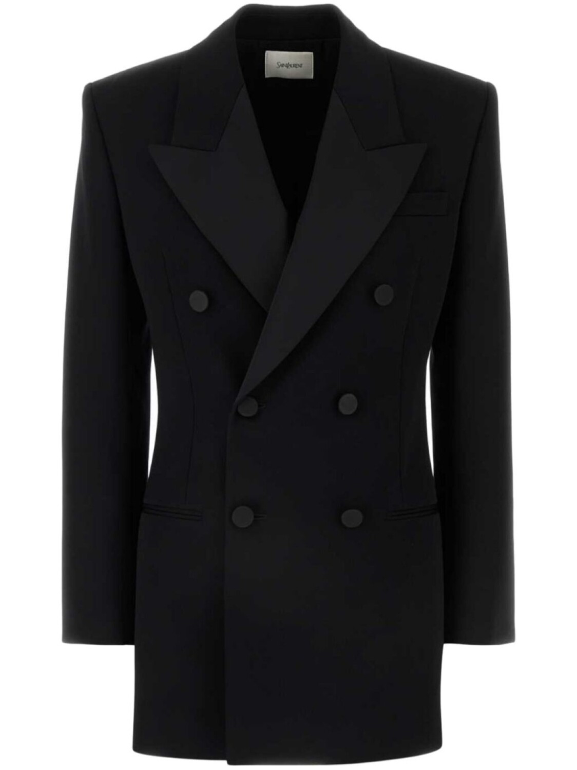 

Шерстяное платье-блейзер Saint Laurent, черный