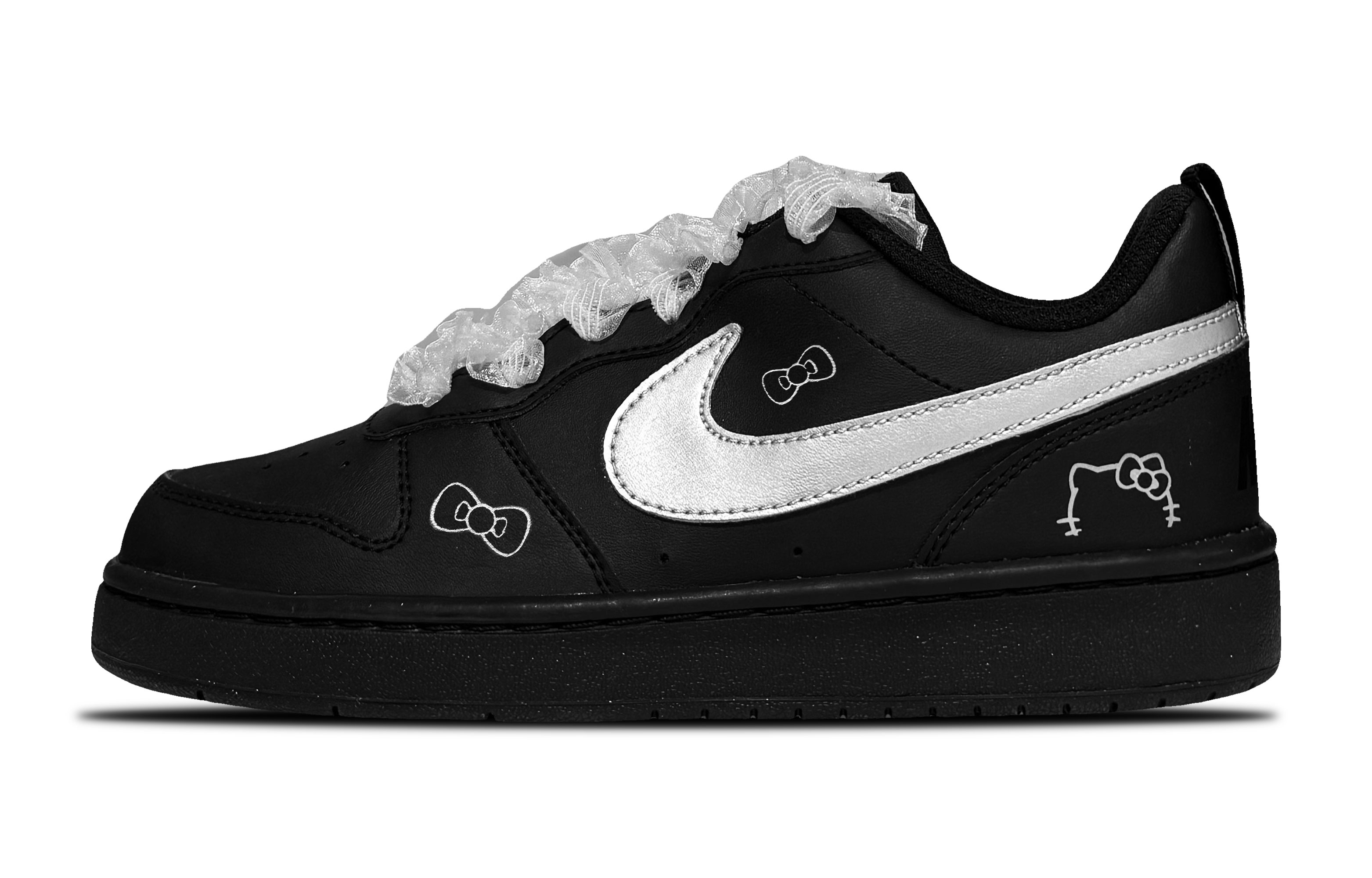 

Кроссовки Court Borough Gothic Kitten с низким верхом для скейтбординга для детей и подростков Nike, черный
