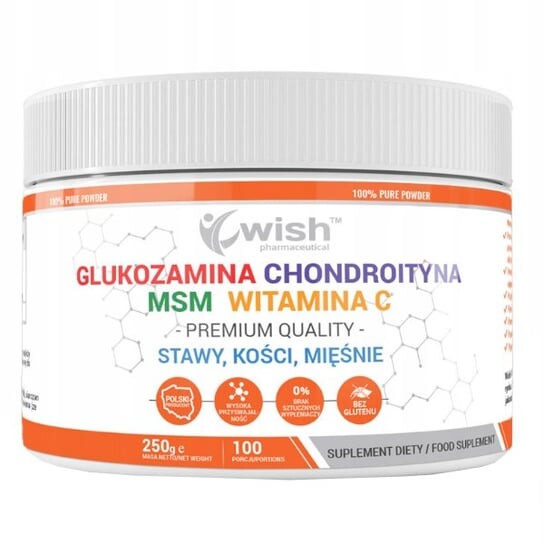 

WISH Глюкозамин Хондроитин МСМ Витамин С 250 г Wish Pharmaceutical, мультиколор