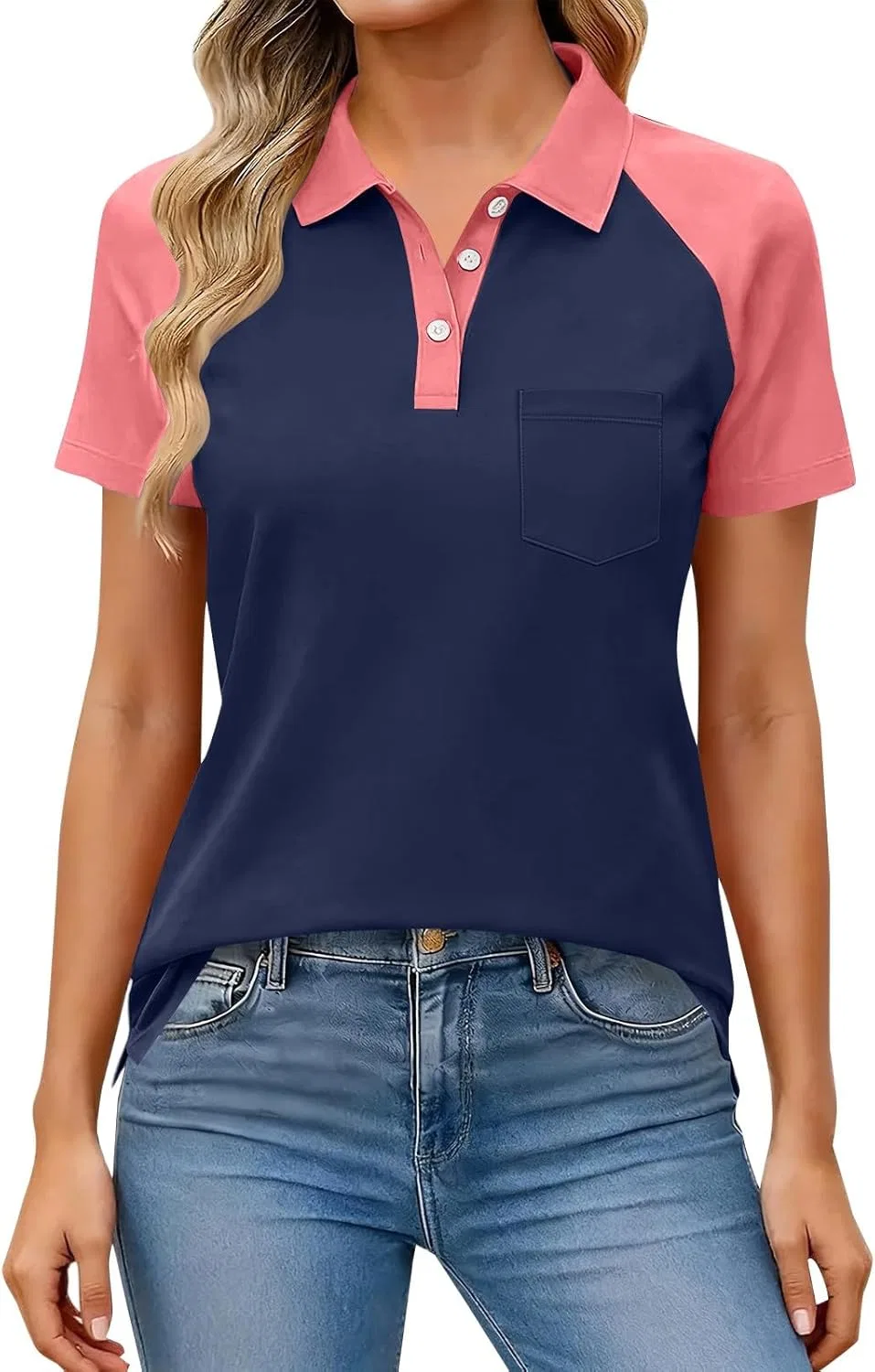 Женское поло с коротким рукавом, хлопок, A02#purple, S-3XL